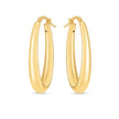 14k Yellow Gold Elongated Oval Hoops