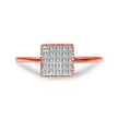 10K Rose Gold 1/3 Cttw Invisible Set Princess Cut Diamond Composite Square Shape Ring for Women (H-I color, I1-I2 clarity) - Size 7