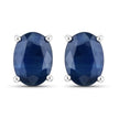 1.90 Carat Genuine Blue Sapphire 14K White Gold Earrings