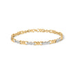 10k Yellow Gold 1/3 Cttw Diamond 3 Stone and X-Link Bracelet (I-J Color, I1-I2 Clarity) - 7.50