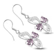 4.06 Carat Genuine Pink Amethyst & White Topaz .925 Sterling Silver Earrings