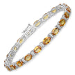 16.73 Carat Genuine Orange Sapphire and White Diamond 14K White Gold Bracelet