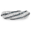 1.25 Carat Genuine Blue Diamond & White Diamond .925 Sterling Silver Ring