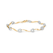 10k Two-Tone Gold 1/3 Cttw Diamond Pave Set Heart S-Link 7.25