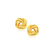 14k Yellow Gold Intertwined Love Knot Stud Earrings