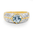 14K Yellow Gold Plated 1.70 Carat Genuine Blue Topaz .925 Sterling Silver Ring