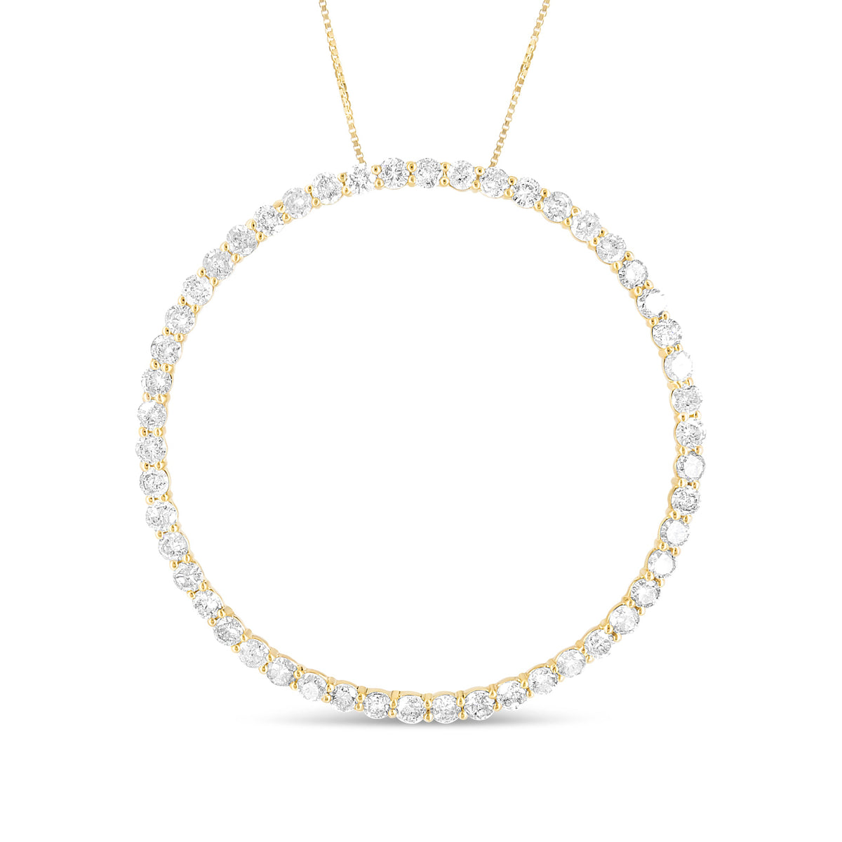 10K Yellow Gold Plated .925 Sterling Silver 4 Cttw Diamond Circle Hoop 18