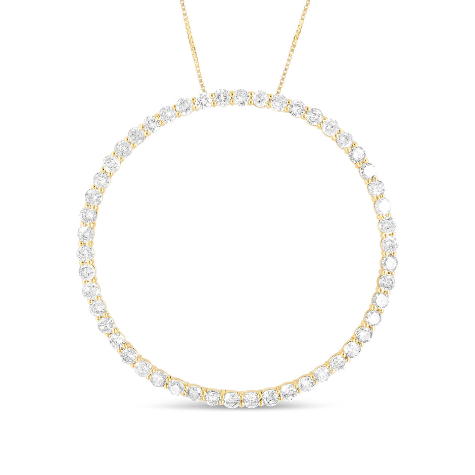 10K Yellow Gold Plated .925 Sterling Silver 4 Cttw Diamond Circle Hoop 18