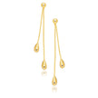14k Yellow Gold Double Drop Long Earrings