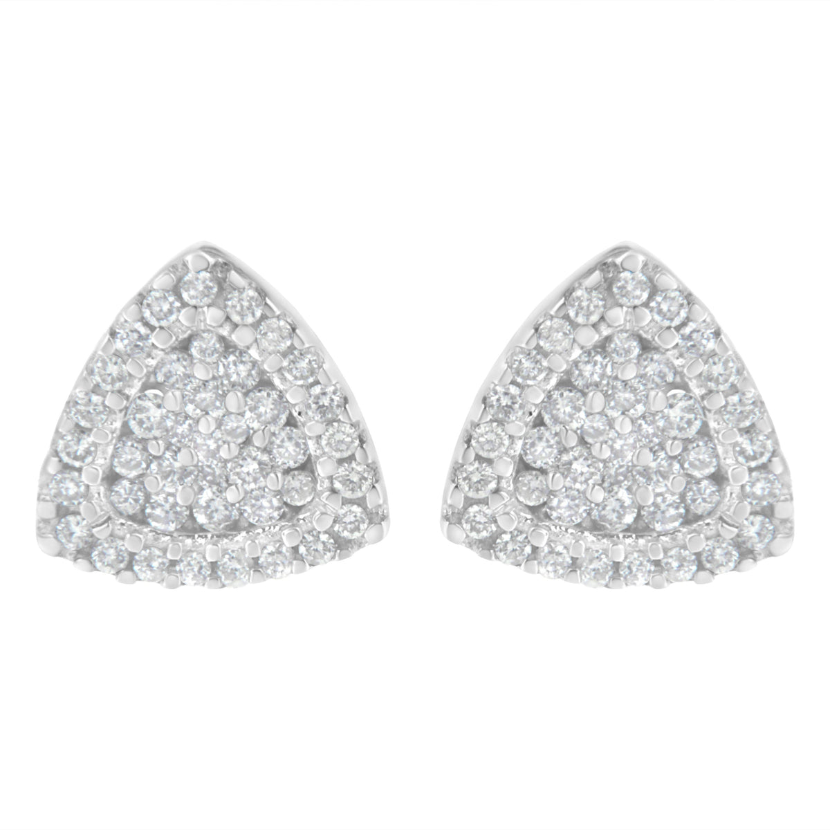 14K White Gold 1/2 cttw Trillion Shaped Diamond Stud Earrings (H-I Clarity, SI2-I1 Color)