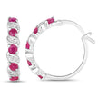 1.38 Carat Genuine Ruby and White Topaz .925 Sterling Silver Earrings