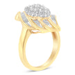 10K Yellow Gold Diamond Cocktail Ring (3/4 Cttw, I-J Color, I2-I3 Clarity) - Size 8