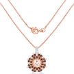 18K Rose Gold Plated 1.61 Carat Genuine Morganite, Smoky Quartz and White Zircon .925 Sterling Silver Pendant