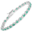 3.78 Carat Genuine Emerald .925 Sterling Silver Bracelet