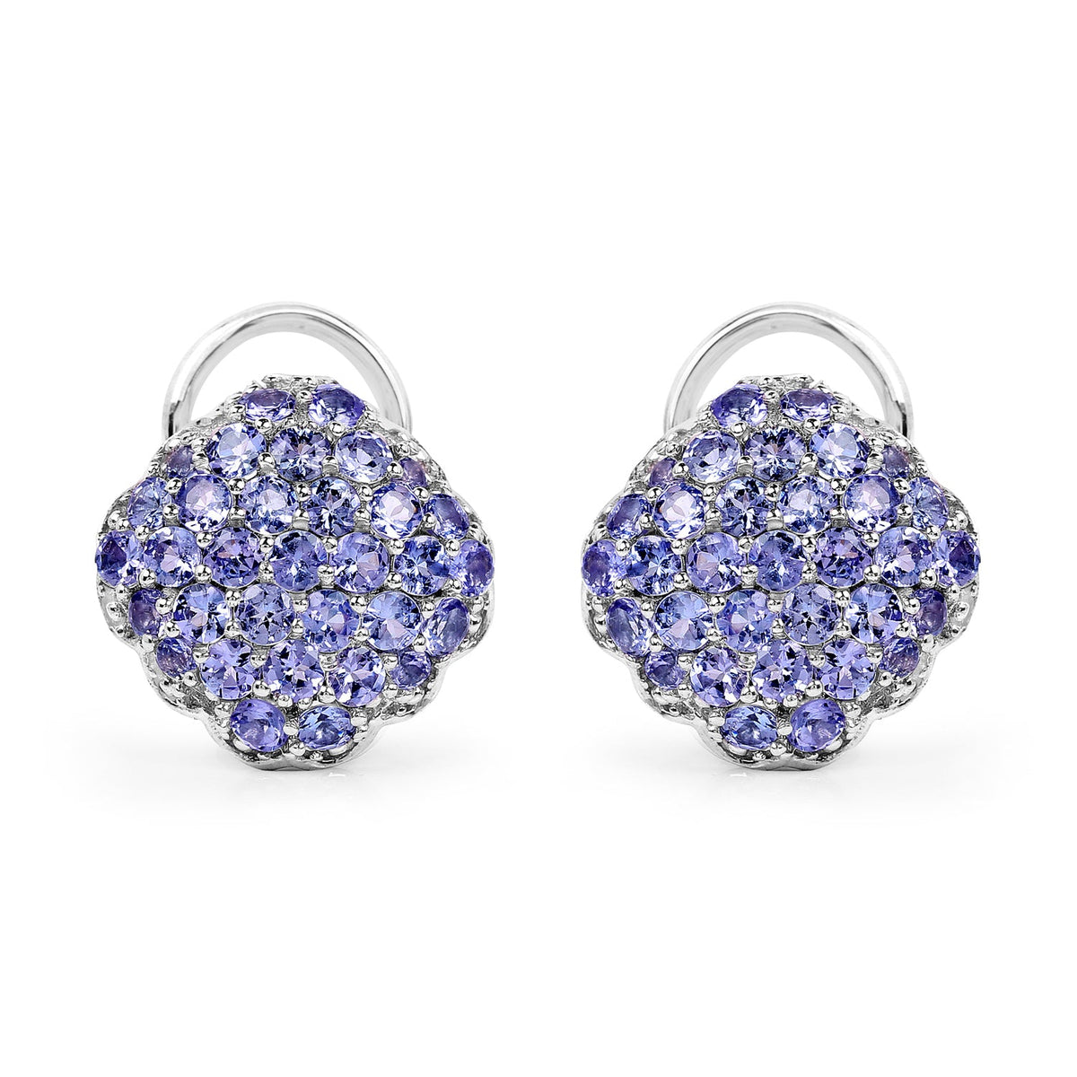 3.14 Carat Genuine Tanzanite .925 Sterling Silver Earrings