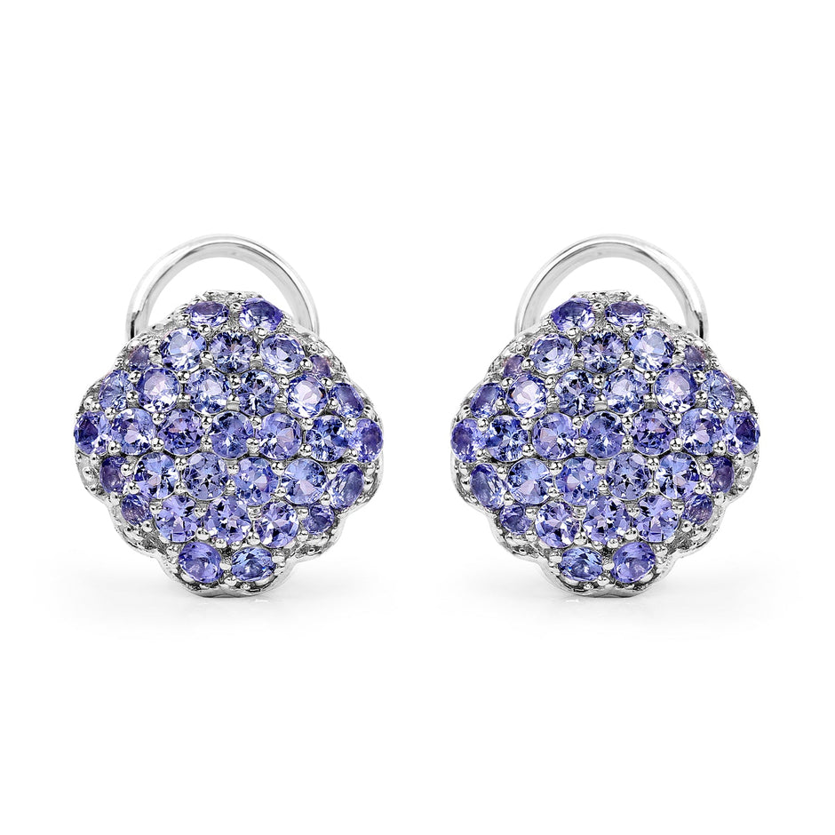 3.14 Carat Genuine Tanzanite .925 Sterling Silver Earrings