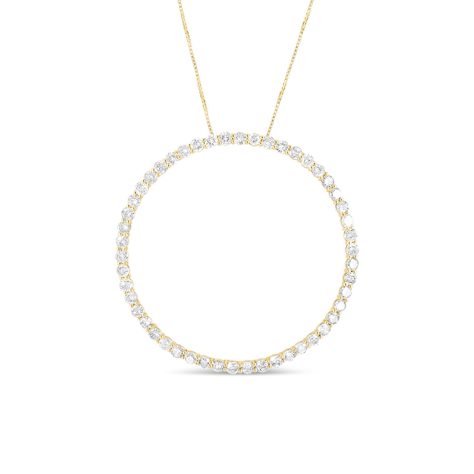 10K Yellow Gold Plated .925 Sterling Silver 4 Cttw Diamond Circle Hoop 18