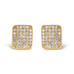 14K Yellow Gold 1/2 Cttw Diamond Square Shaped Composite Cluster Stud  Earrings (I-J Color, I1-I2 Clarity)