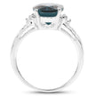 2.64 Carat Genuine London Blue Topaz and White Topaz .925 Sterling Silver Ring