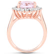 5.56 Carat Genuine Kunzite and White Topaz .925 Sterling Silver Ring