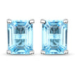 3.20 Carat Genuine Swiss Blue Topaz .925 Sterling Silver Earrings