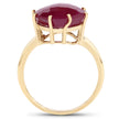 14K Yellow Gold Plated 8.95 Carat Glass Filled Ruby .925 Sterling Silver Ring