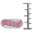 1.81 Carat Genuine Ruby and White Zircon .925 Sterling Silver Ring