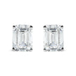 14K White Gold 2.0 Cttw Emerald Cut Lab Grown Diamond Solitaire Stud Earrings (G-H Color, VS1-VS2 Clarity)