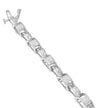 14K White Gold 1.0 Cttw Invisible Set Princess Diamond Alternating Link Tennis Bracelet (I-J Color, I1-I2 Clarity) - 7.25