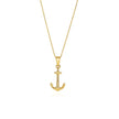 14k Yellow Gold Cable Chain with Anchor Pendant
