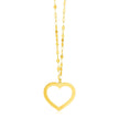 14k Yellow Gold Necklace with Reversible Heart Pendant