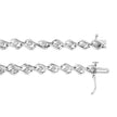 .925 Sterling Silver 1/10 Cttw Round-Cut Diamond Links of Flame Bracelet (I-J Color, I3) - 7.25