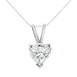 14K White Gold 1/5 Cttw 3-Prong Set Heart Shaped Solitaire Lab Grown Diamond 18
