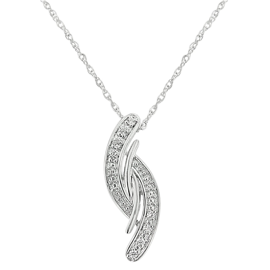 .925 Sterling Silver Diamond Accent Bypass Curve 18