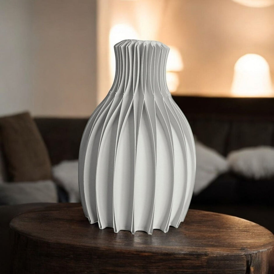 Facetta 3D - Printed Geometric Vase – Modern Artistry for Your Home - Vase - Custom Crafting Alliance, LLC