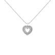 .925 Sterling Silver 1.0 Ctw Diamond Shadow Open Heart Halo 18