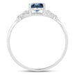 0.93 Carat Genuine London Blue Topaz and White Diamond 14K White Gold Ring