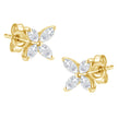 14K White Gold 1/2 Cttw Marquise Diamond 8 Stone Floral Leaf Stud Earrings (H-I Color, SI1-SI2 Clarity)