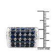 3.51 Carat Genuine Blue Sapphire & White Diamond .925 Sterling Silver Ring
