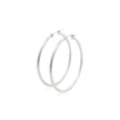 14k White Gold Polished Hoop Earrings (40 mm)