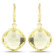 21.40 Carat Genuine Lemon Quartz .925 Sterling Silver Earrings
