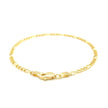 2.6mm 10k Yellow Gold Link Figaro Bracelet