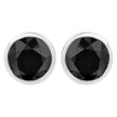 14K White Gold 1/2 Cttw Round Brilliant-Cut Black Diamond Bezel-Set Stud Earrings with Screw Backs (Fancy Color-Enhanced, I2-I3 Clarity)