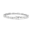 14K White Gold 2.0 Cttw Princess Cut Invisible Set Diamond Rectangular Link Bracelet (I-J Color, I1-I2 Clarity) - 7.25