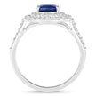 1.96 Carat Genuine Blue Sapphire and White Diamond 18K White Gold Ring