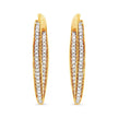10K Yellow Gold 1/2 Cttw Round-Cut Diamond Modern Hoop Earrings (I-J Color, I2-I3 Clarity)