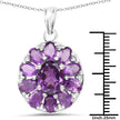 6.50 Carat Genuine Amethyst .925 Sterling Silver Pendant