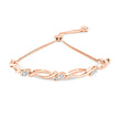 14K Rose Gold Plated .925 Sterling Silver 1/10 Cttw Diamond Alternating Swirl link Bolo Bracelet (I-J Color, I2-I3 Clarity) - 6
