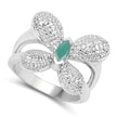 0.21 Carat Genuine Emerald .925 Sterling Silver Ring