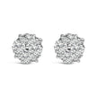 .925 Sterling Silver 1/2 cttw Prong Set Round-Cut Diamond Cluster Stud Earring (I-J Color, I2-I3 Clarity)